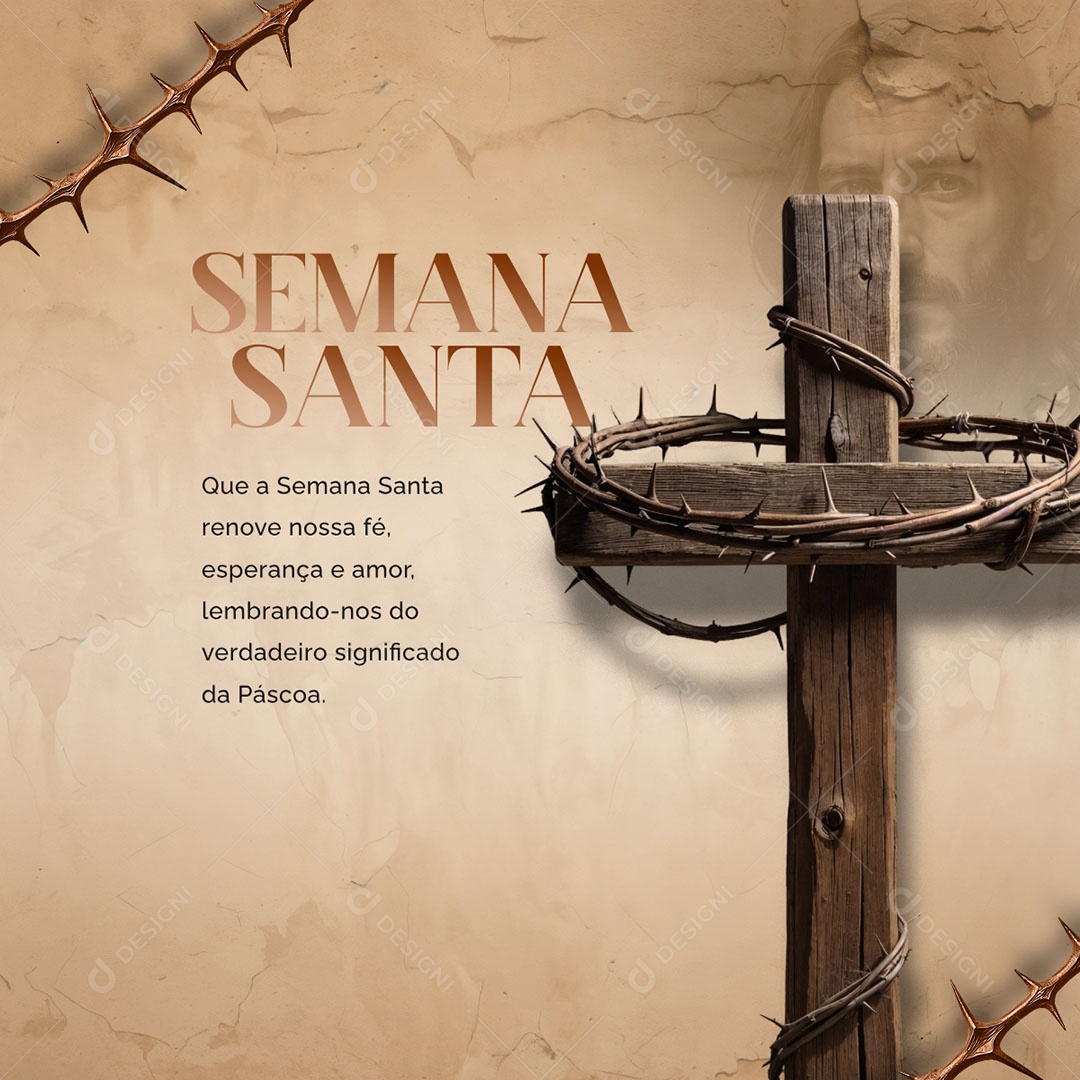 Que a Semana Santa Renove Nossa FéSocial Media PSD Editável