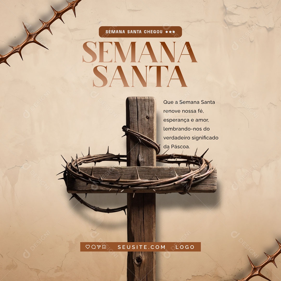 Que a Semana Santa Renove Nossa Fé Social Media PSD Editável