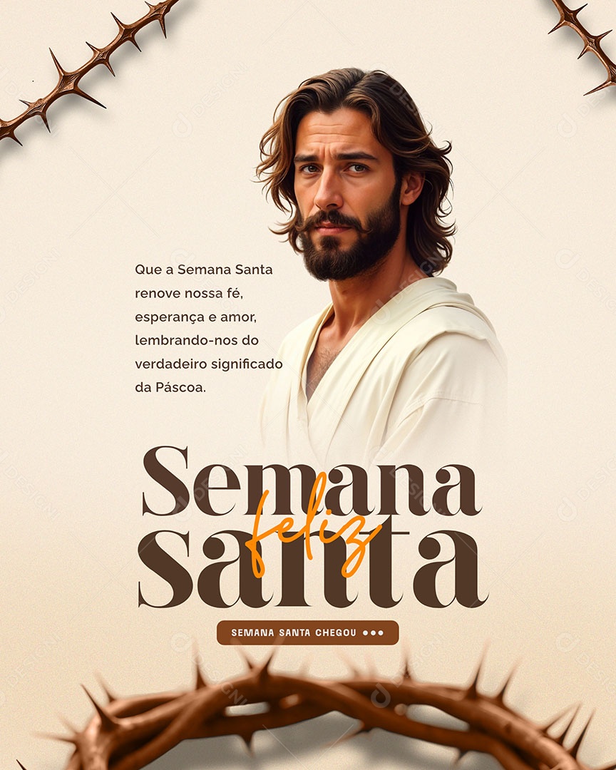 Feliz Semana Santa Social Media PSD Editável