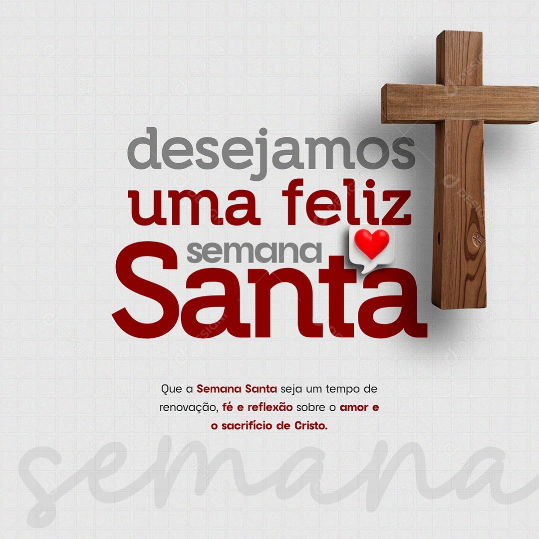 Desejamos Uma Feliz Semana Santa Social Media PSD Editável