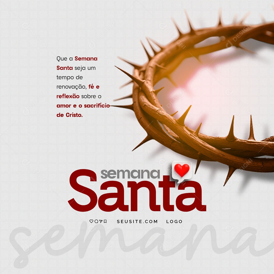 Que a Semana Santa Seja Uma Semana de Renovação Social Media PSD Editável