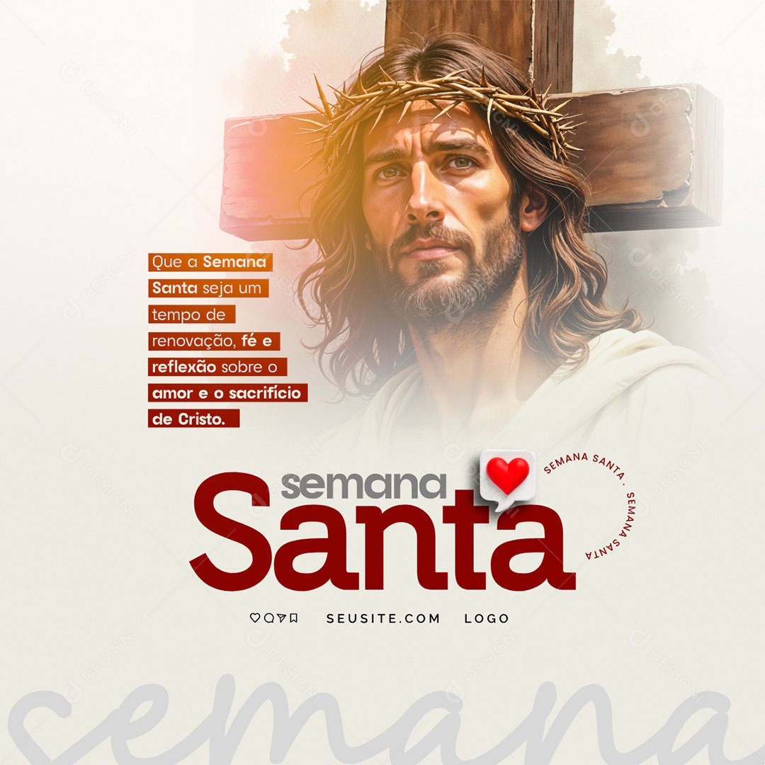 Que a Semana Santa Seja Uma Semana de Renovação Social Media PSD Editável