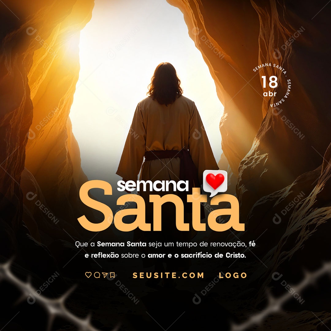 Semana Santa 18 de Abril Social Media PSD Editável