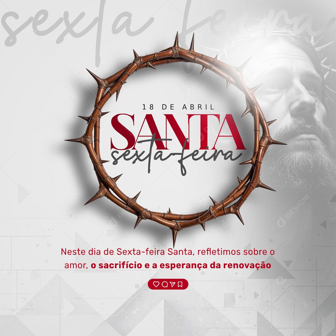 Sexta Feira Santa 18 de Abril Social Media PSD Editável