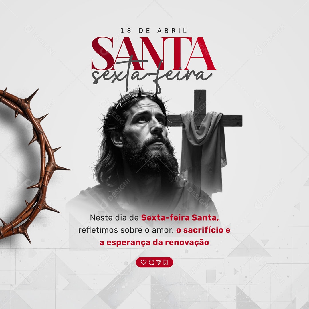 Sexta Feira Santa 18 de Abril Social Media PSD Editável