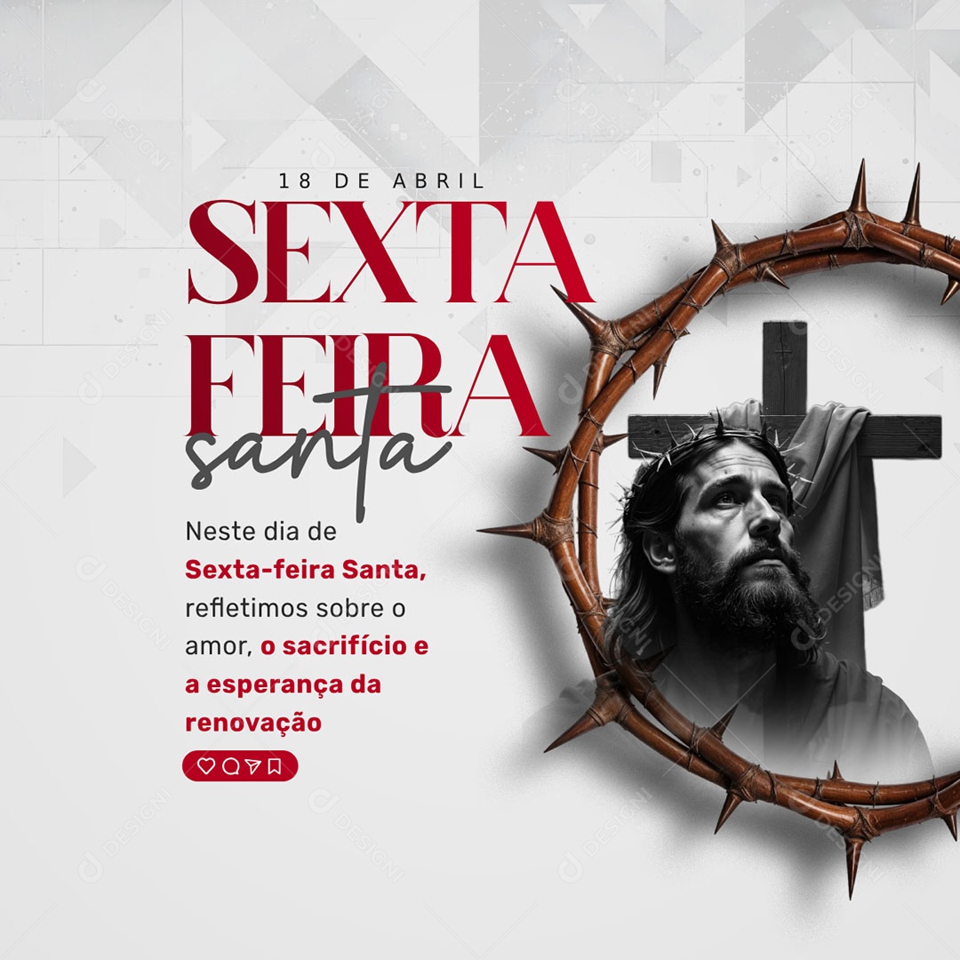 Sexta Feira Santa 18 de Abril Social Media PSD Editável