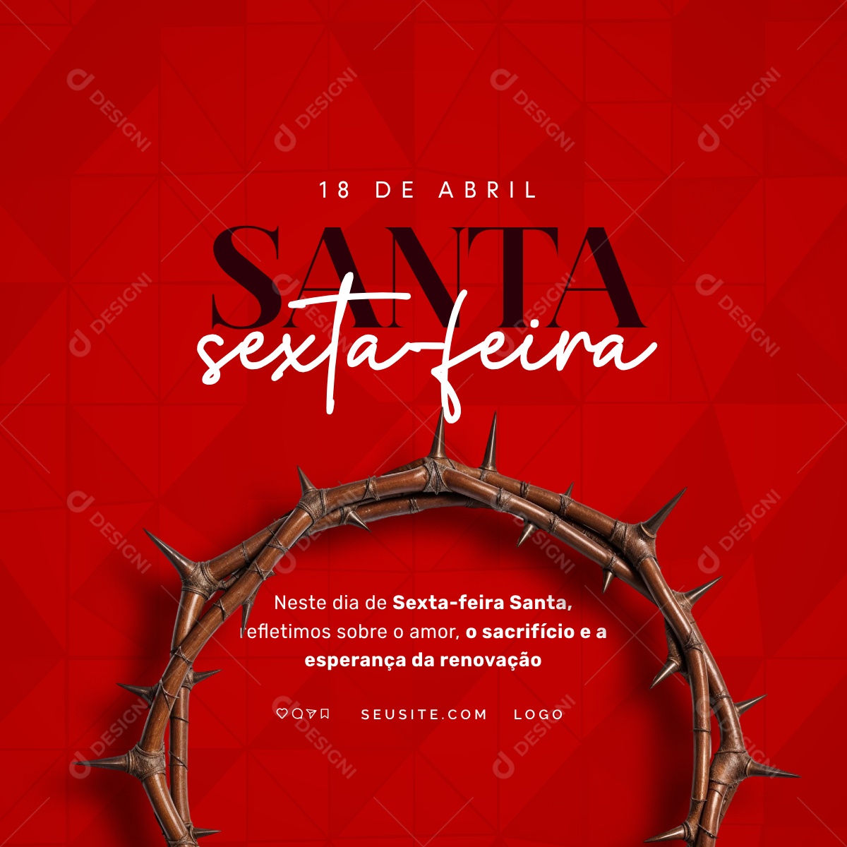 Sexta Feira Santa 18 de Abril Social Media PSD Editável