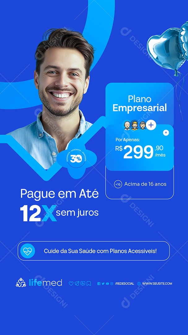 Story Clínica Médica Plano Empresarial Cuide da Saúde Social Media PSD Editável