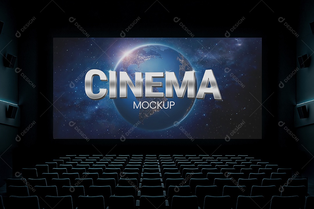 Mockup Sala de Cinema PSD Editável