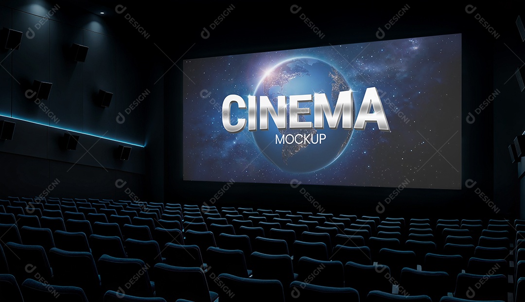 Mockup Sala de Cinema PSD Editável