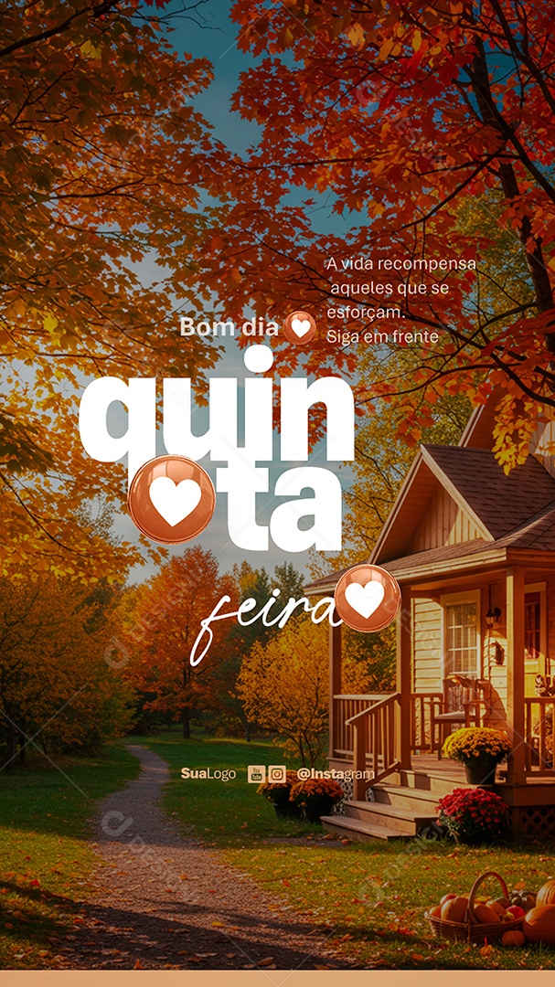 Story Bom Dia Quinta Feira Frase Motivacional Social Media PSD Editável