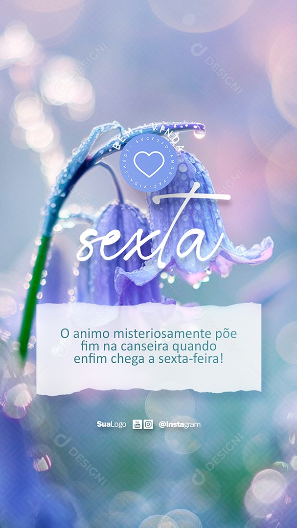 Story Bem Vinda Sexta Feira Frase Motivacional Social Media PSD Editável