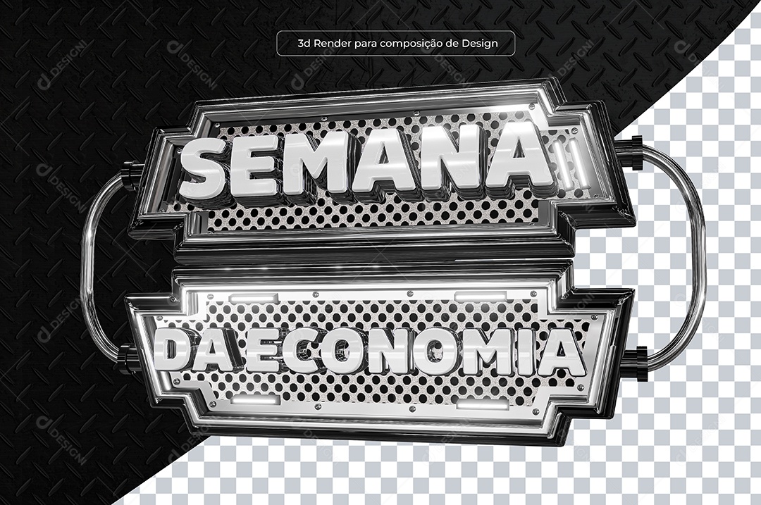 Selo 3D Semana da Economia Branco Para Composição PSD