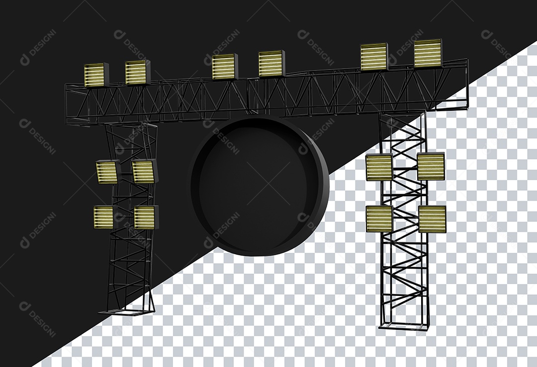 Elemento 3D Estrutura de Metal Para Composição PSD