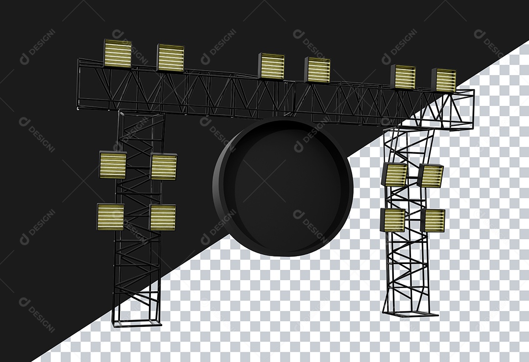 Elemento 3D Estrutura de Metal Para Composição PSD