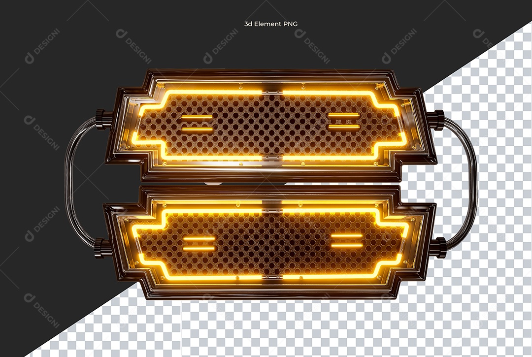 Elemento 3D Estrutura de Metal Para Composição PSD