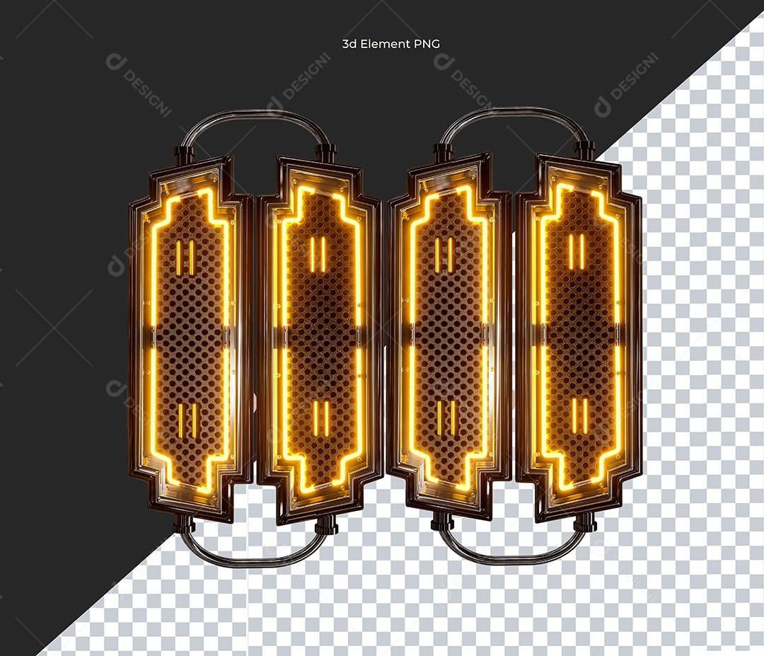 Elemento 3D Estrutura de Metal Para Composição PSD