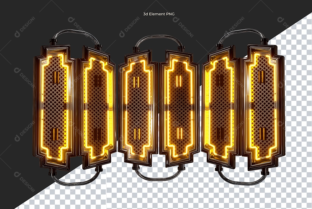 Elemento 3D Estrutura de Metal Para Composição PSD