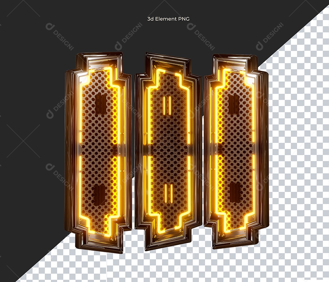 Elemento 3D Estrutura de Metal Para Composição PSD