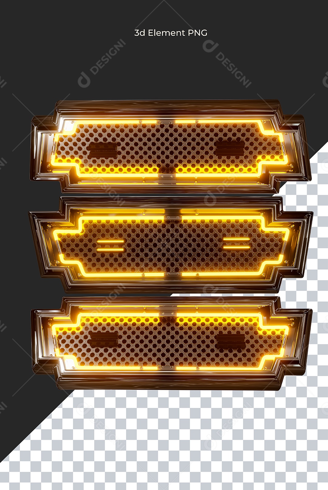 Elemento 3D Estrutura de Metal Para Composição PSD