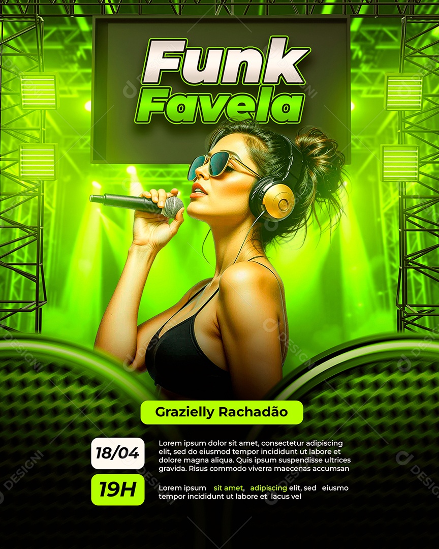 Feed Flyer Funk Favela Social Media PSD Editável