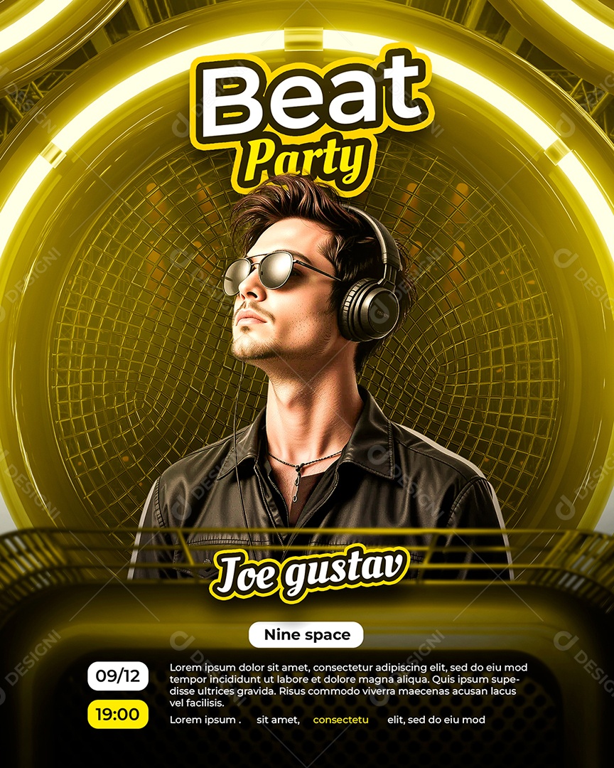 Feed Flyer Beat Party Social Media PSD Editável