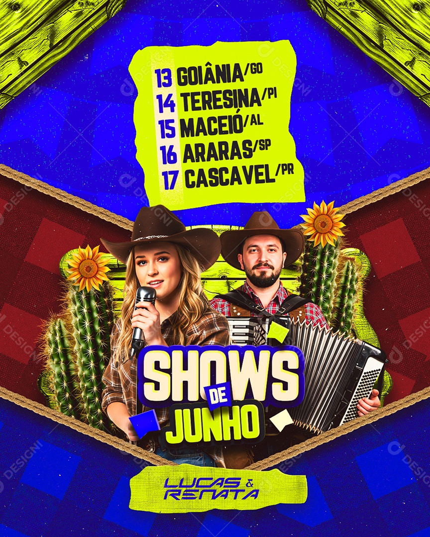 Flyer Shows de Junho Social Media PSD Editável