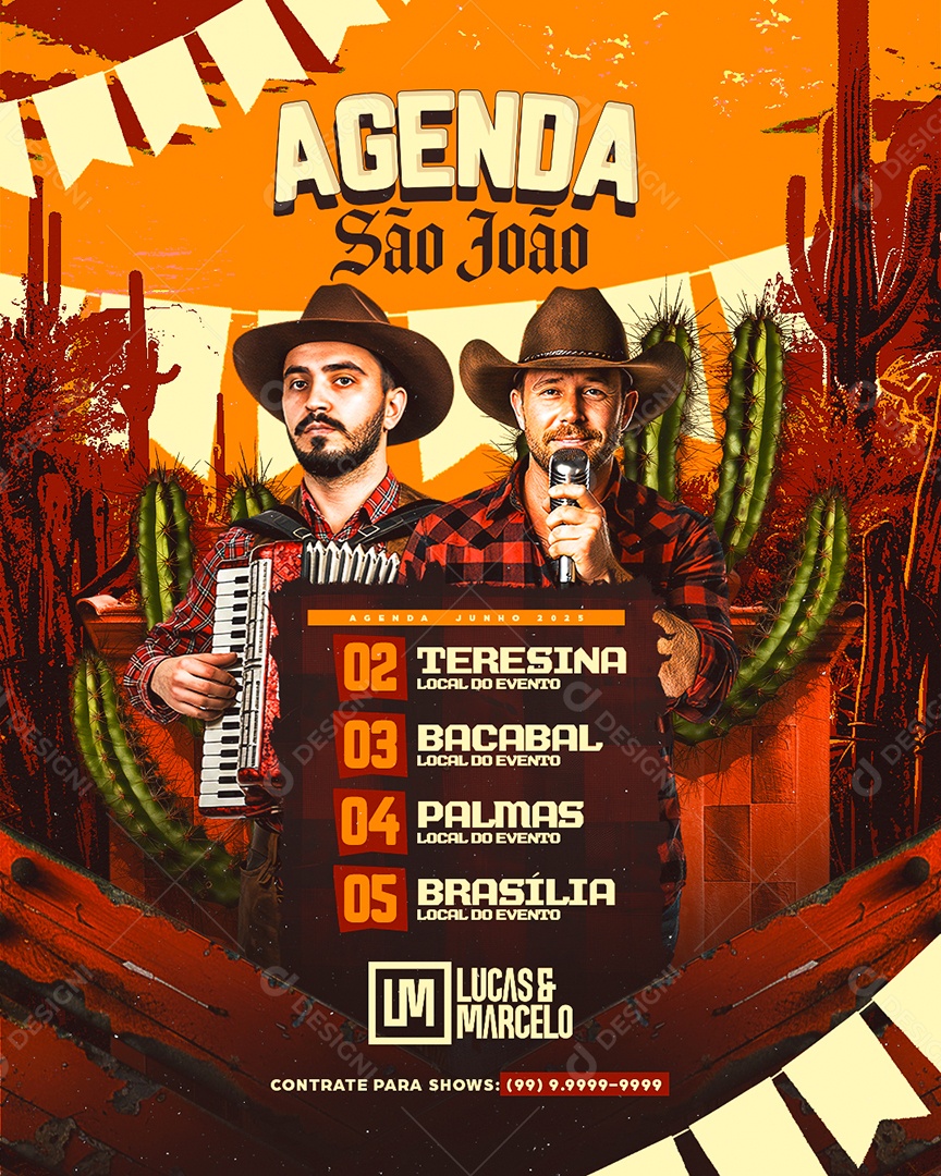 Flyer Agenda São João Social Media PSD Editável