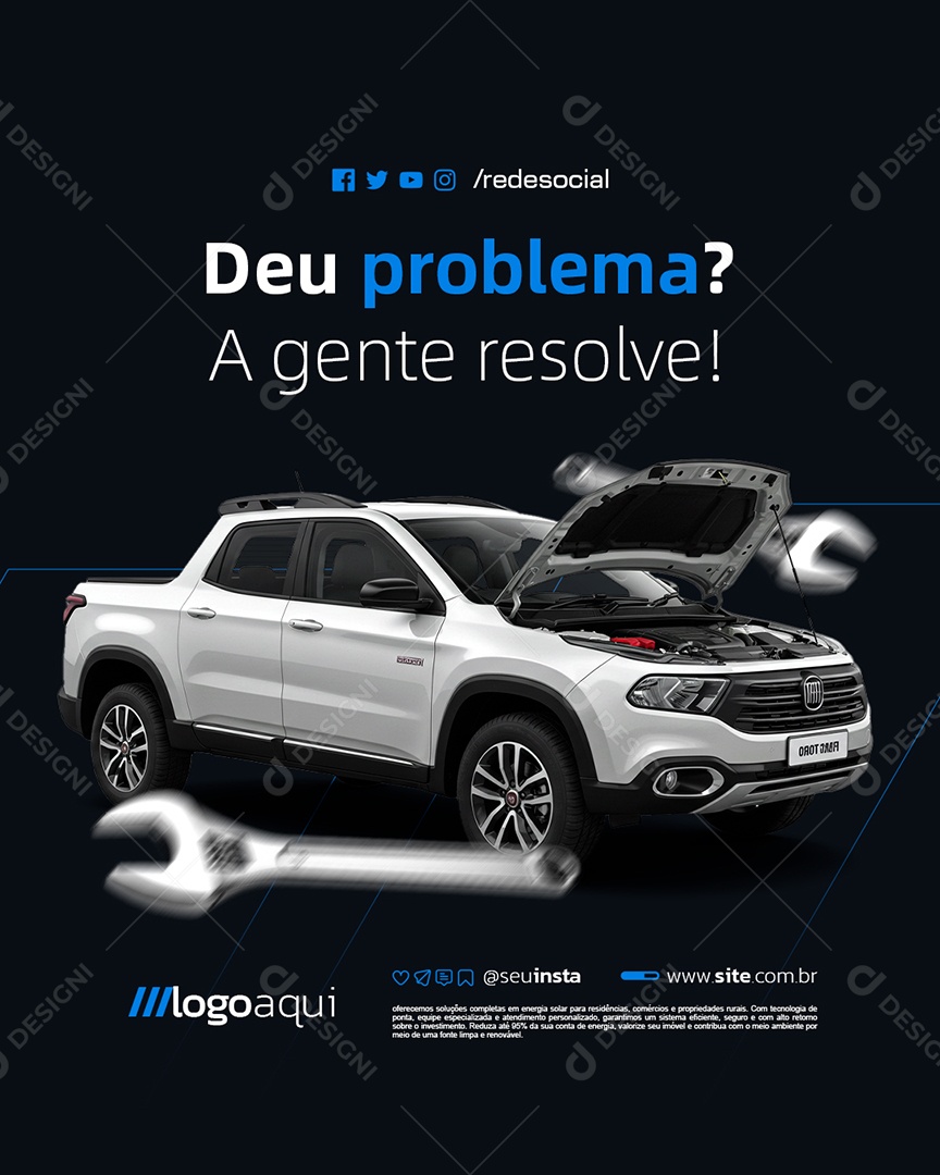 Oficina Deu Problema A Gente Resolve Social Media PSD Editável