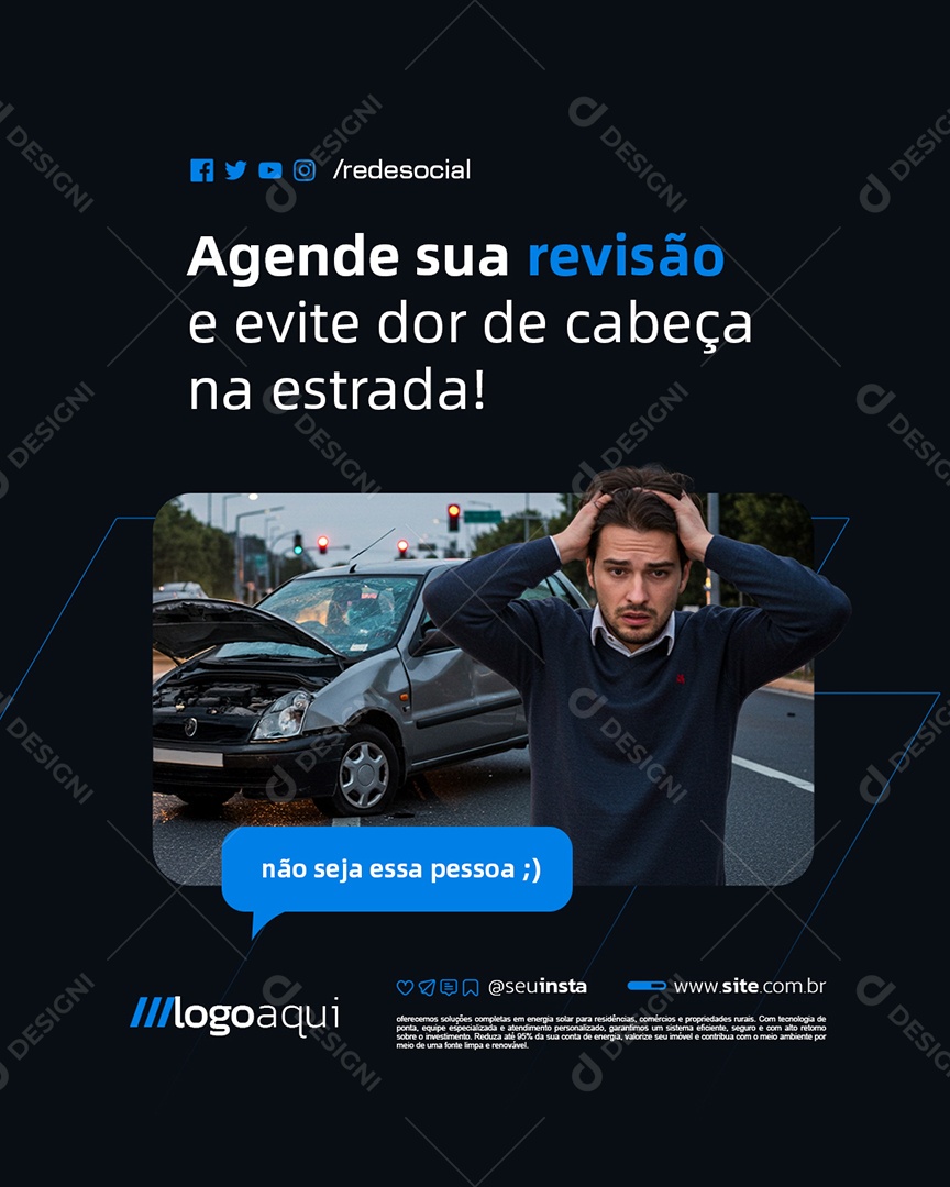 Oficina Agende sua Revisão Social Media PSD Editável