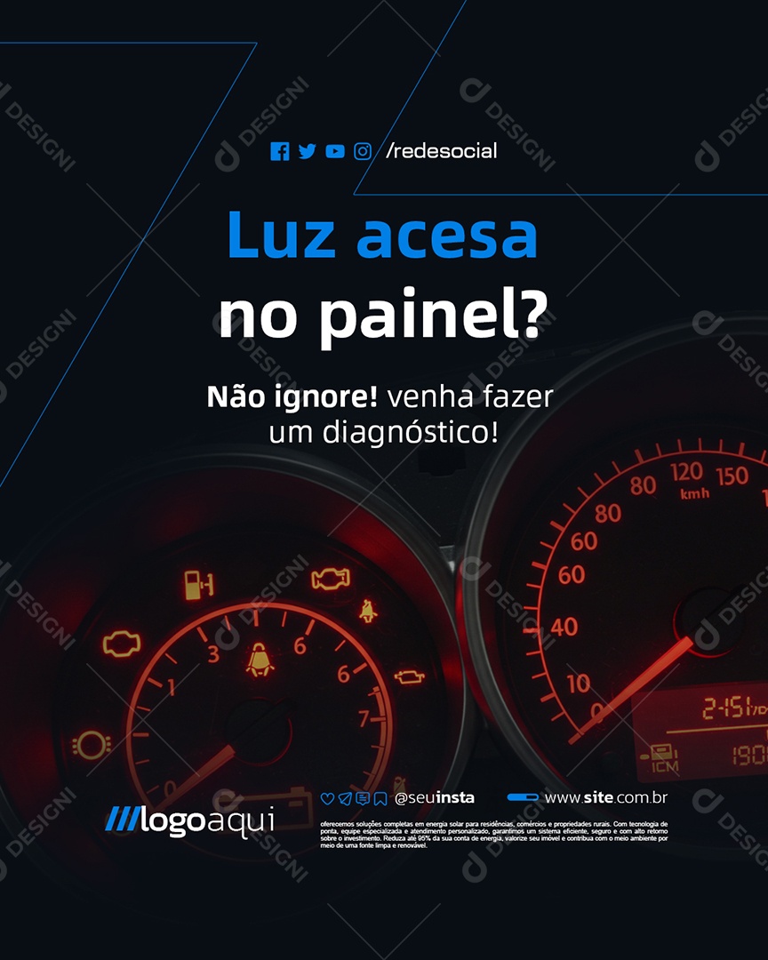 Oficina Luz Acesa no Painel Social Media PSD Editável