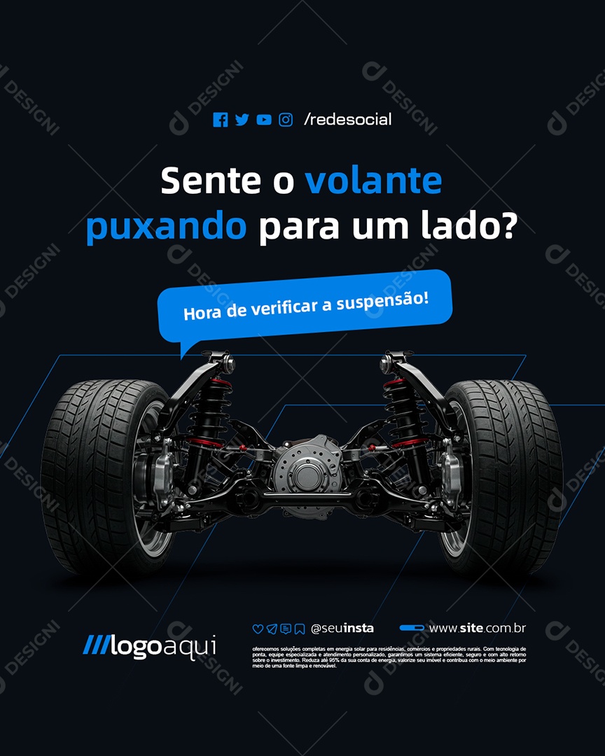 Oficina Sente o Volante Puxando Para um Lado Social Media PSD Editável