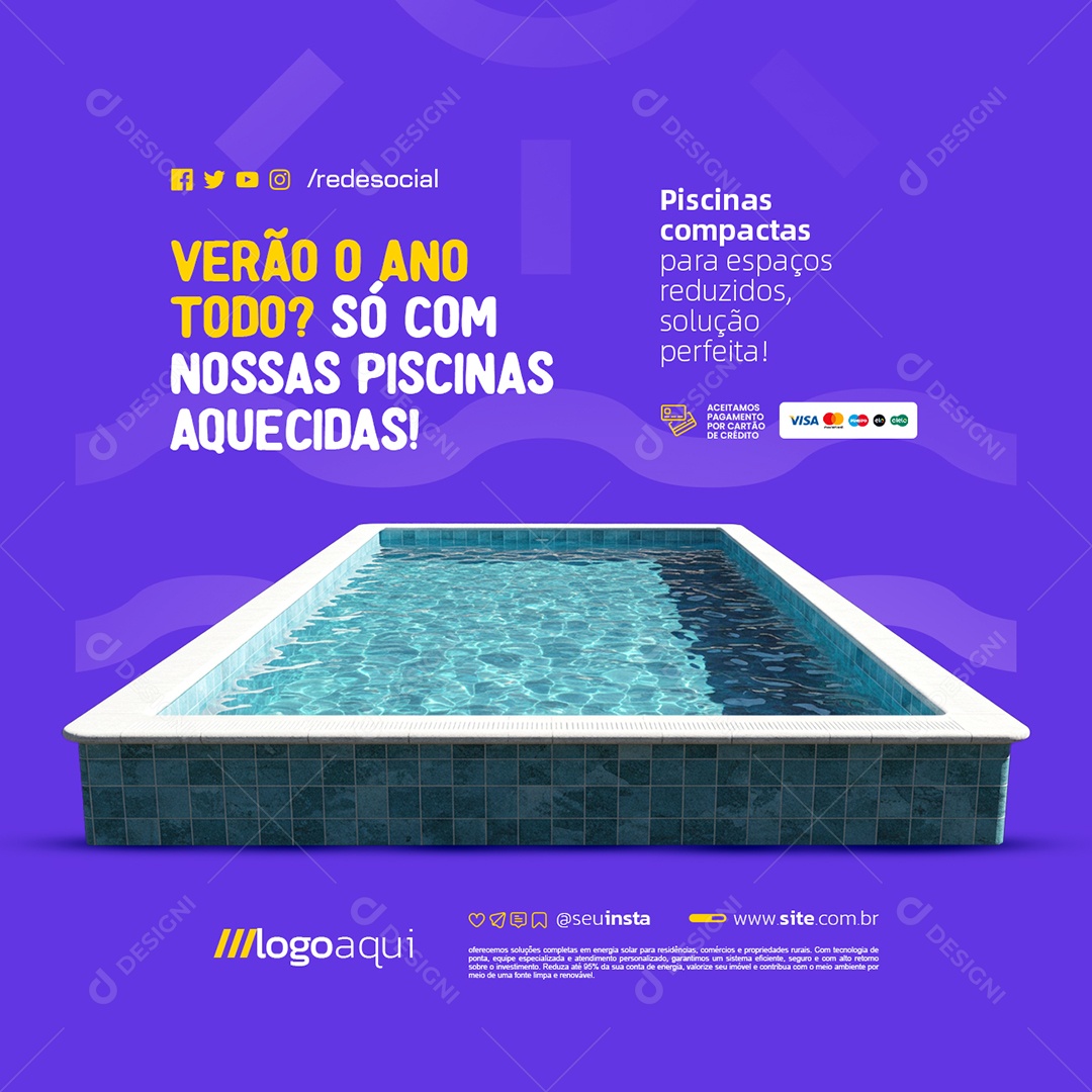 Piscina Verão o Ano Todo Social Media PSD Editável