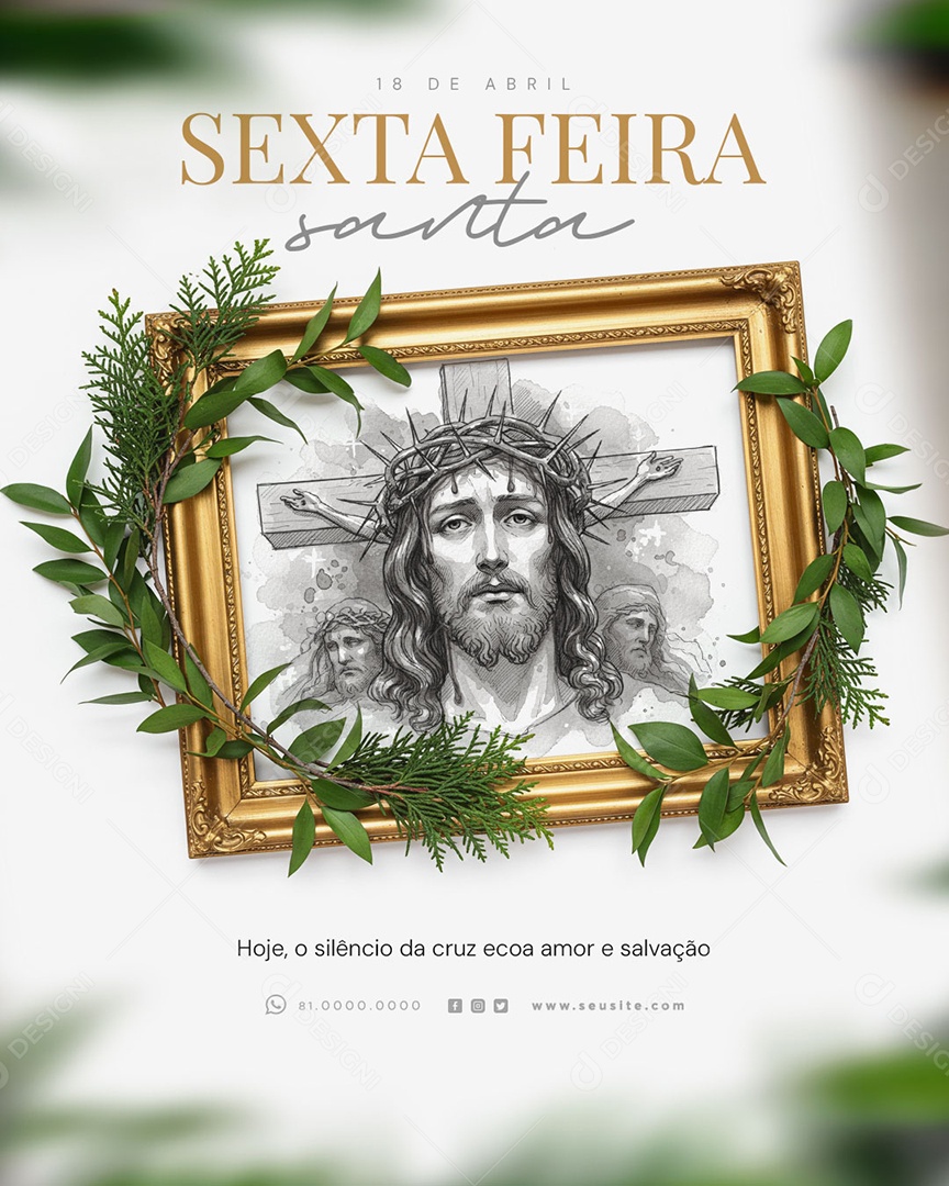 Sexta Feira Santa 18 de Abril Social Media PSD Editável