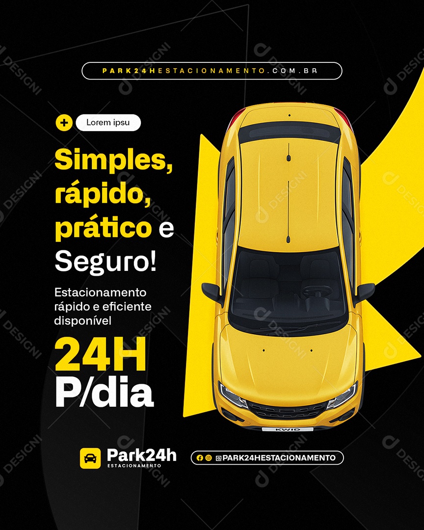 Estacionamento Simples Rápido Prático e Seguro Social Media PSD Editável