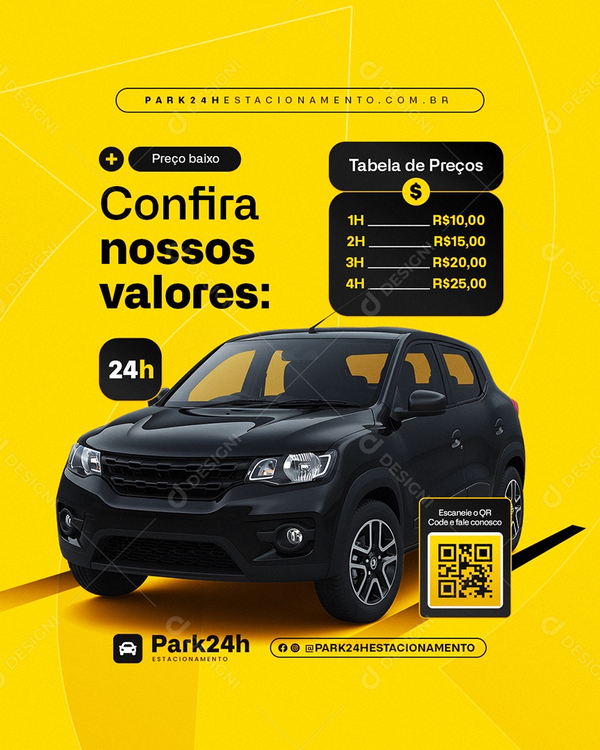 Estacionamento Preço Baixo Confira Nossos Valores Social Media PSD Editável
