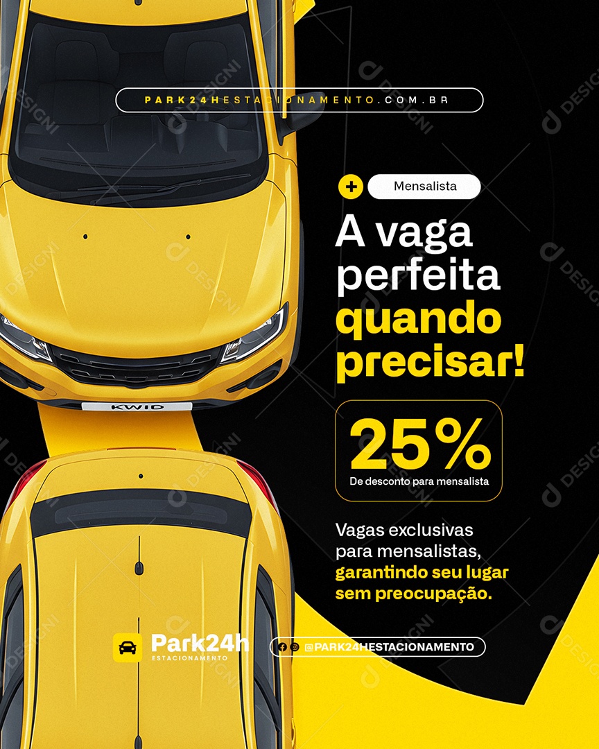 Estacionamento Mesalista A Vaga Perfeita Quando Precisar Social Media PSD Editável
