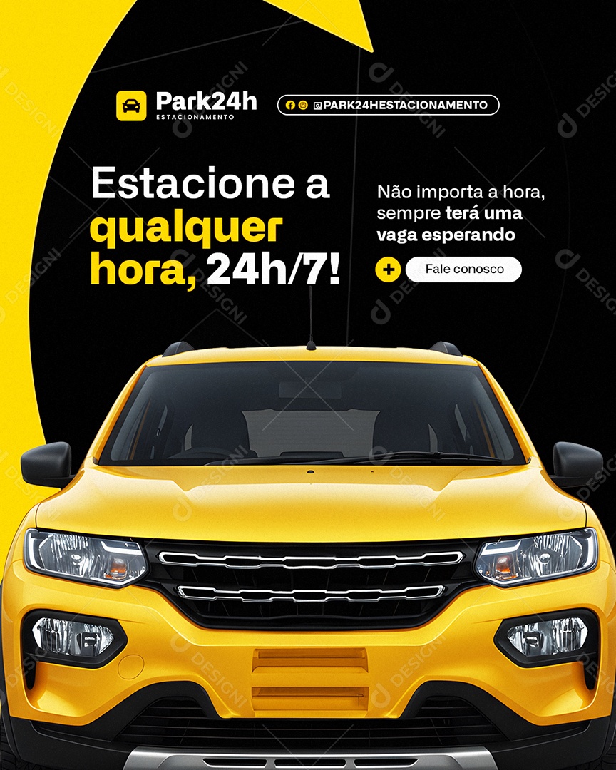 Estacionamento Estacione a Qualquer Hora Social Media PSD Editável