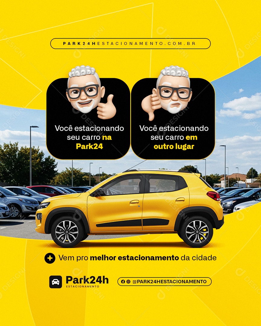 Vem Pro Melhor Estacionamento da Cidade Social Media PSD Editável