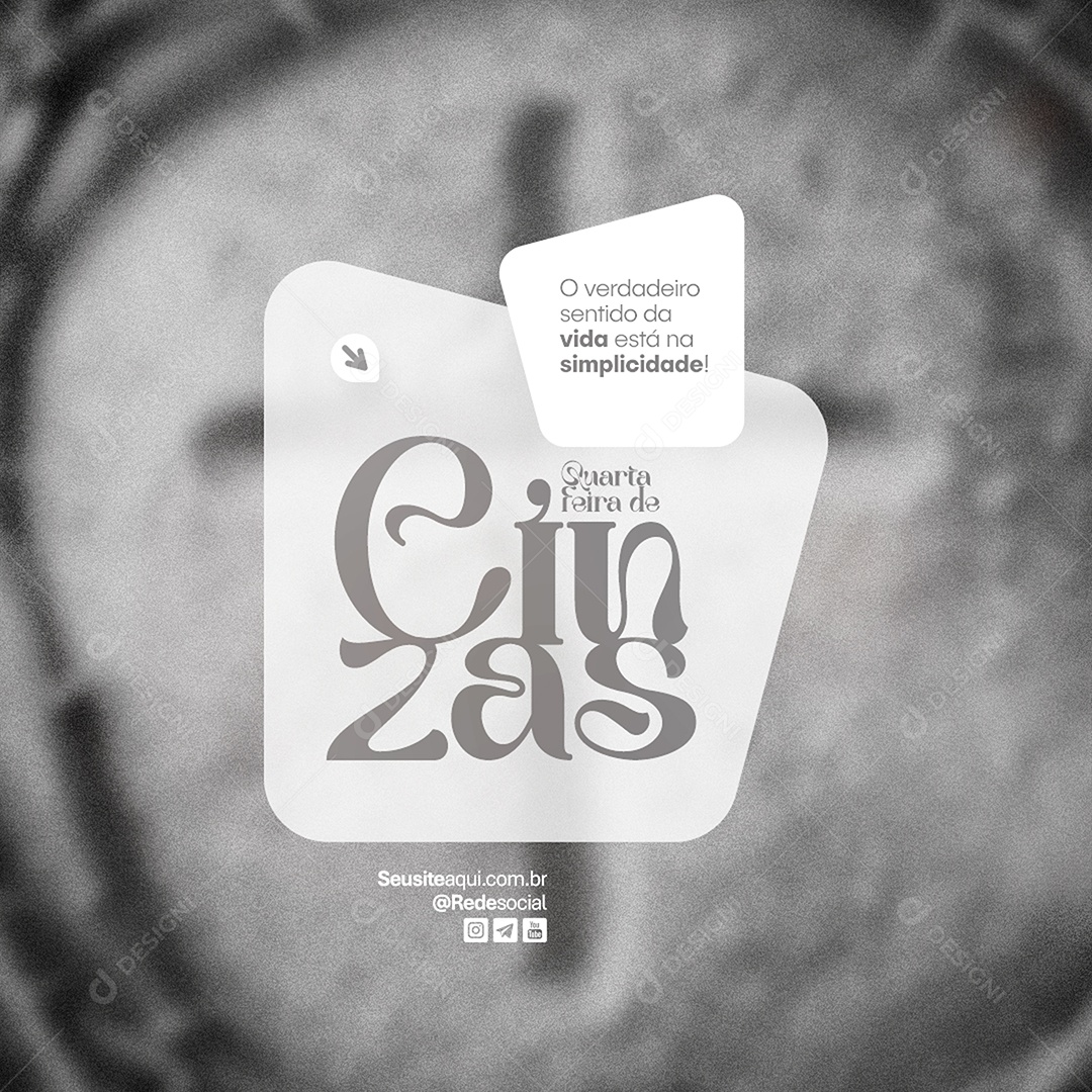 Feed Quarta Feira de Cinzas Social Media PSD Editável