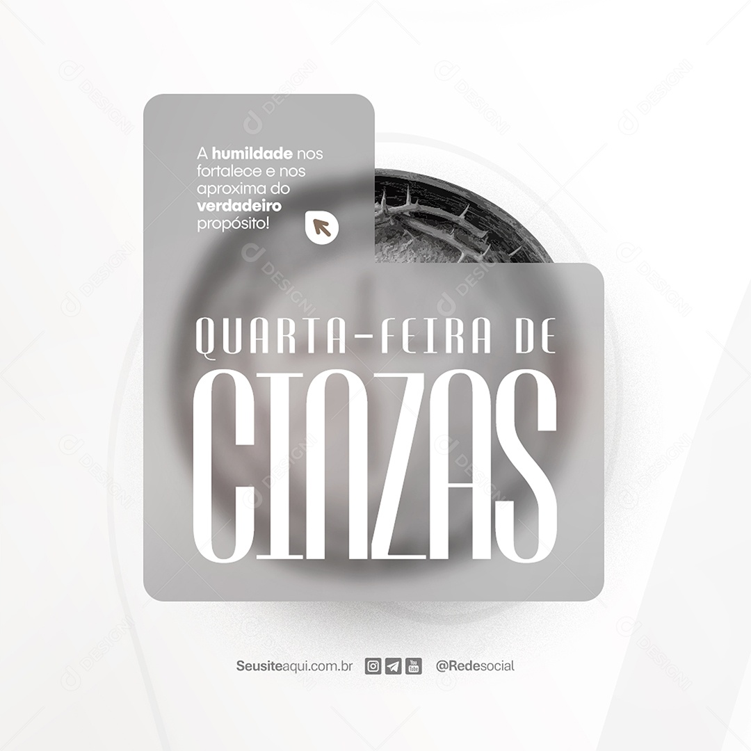 Feed Quarta Feira de Cinzas Social Media PSD Editável