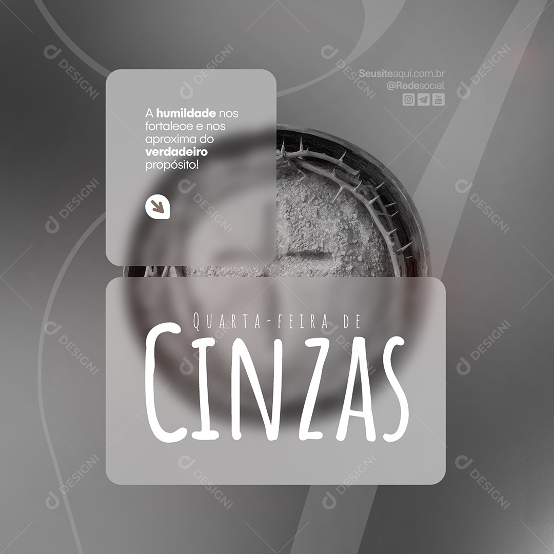 Feed Quarta Feira de Cinzas Social Media PSD Editável