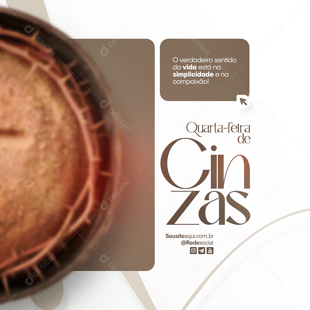 Feed Quarta Feira de Cinzas Social Media PSD Editável