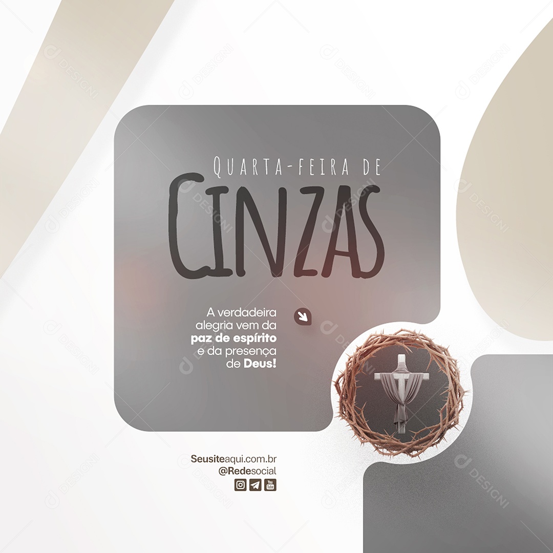 Feed Quarta Feira de Cinzas Social Media PSD Editável