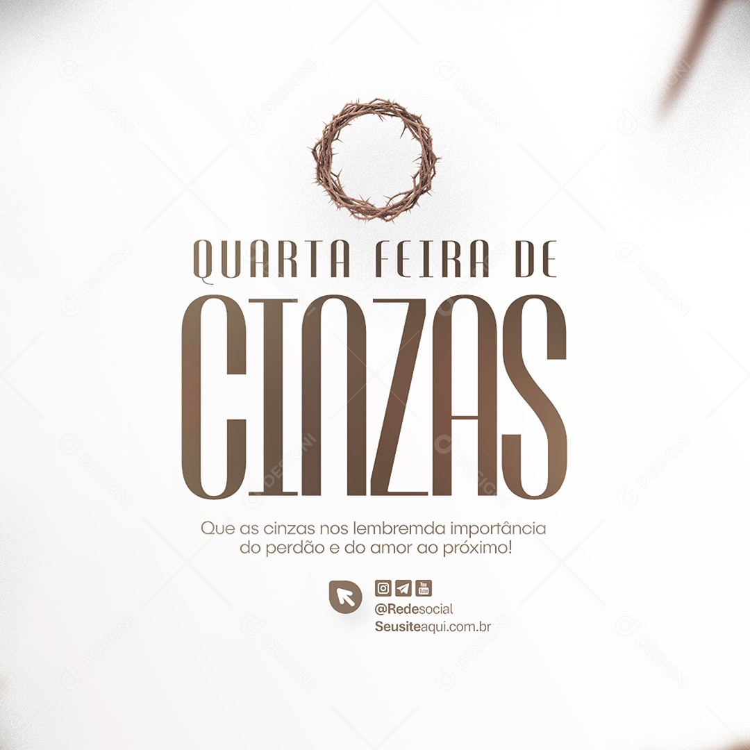 Feed Quarta Feira de Cinzas Social Media PSD Editável