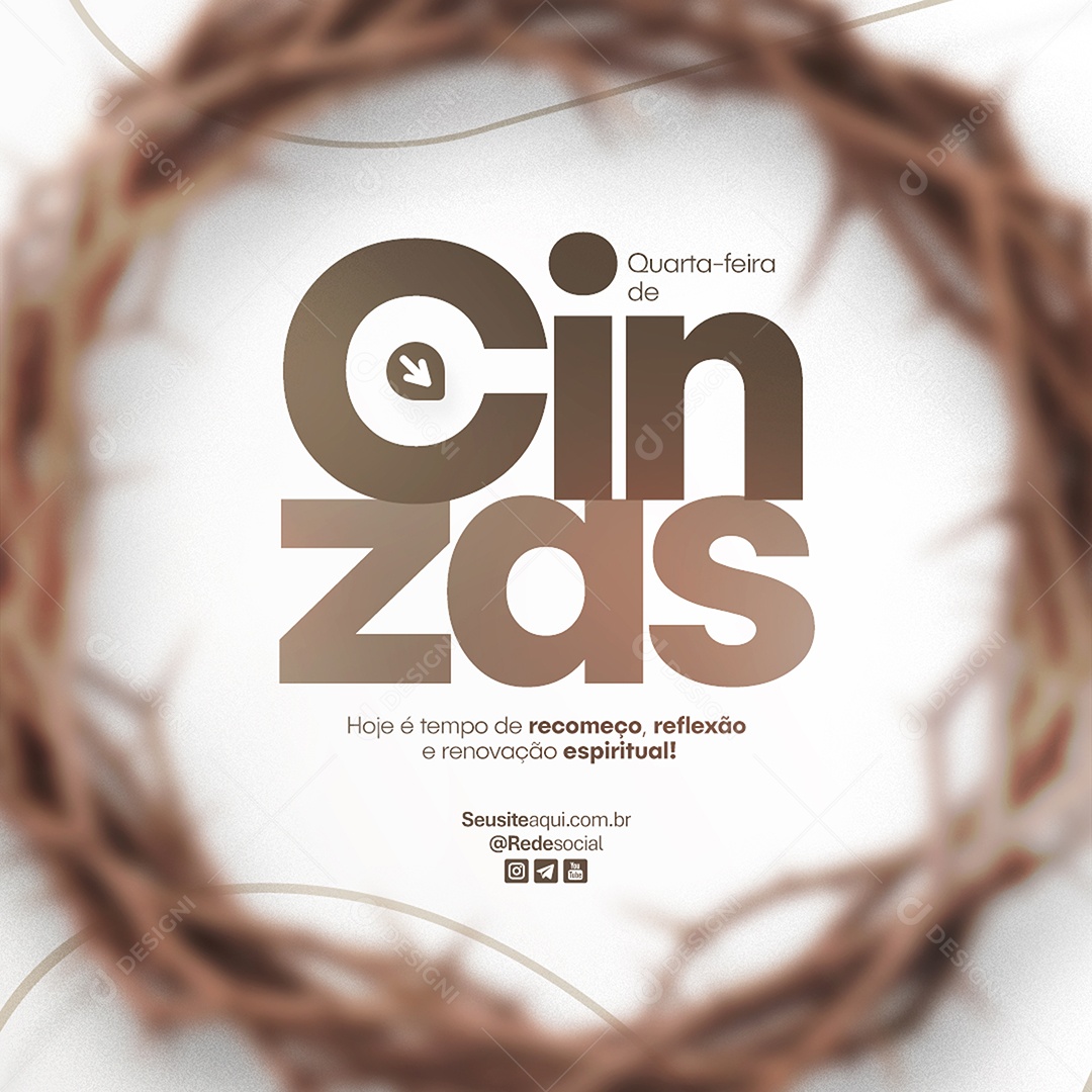 Feed Quarta Feira de Cinzas Social Media PSD Editável