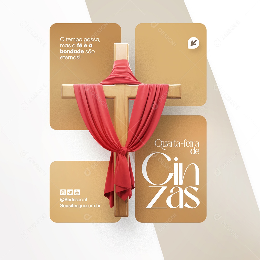 Feed Quarta Feira de Cinzas Social Media PSD Editável