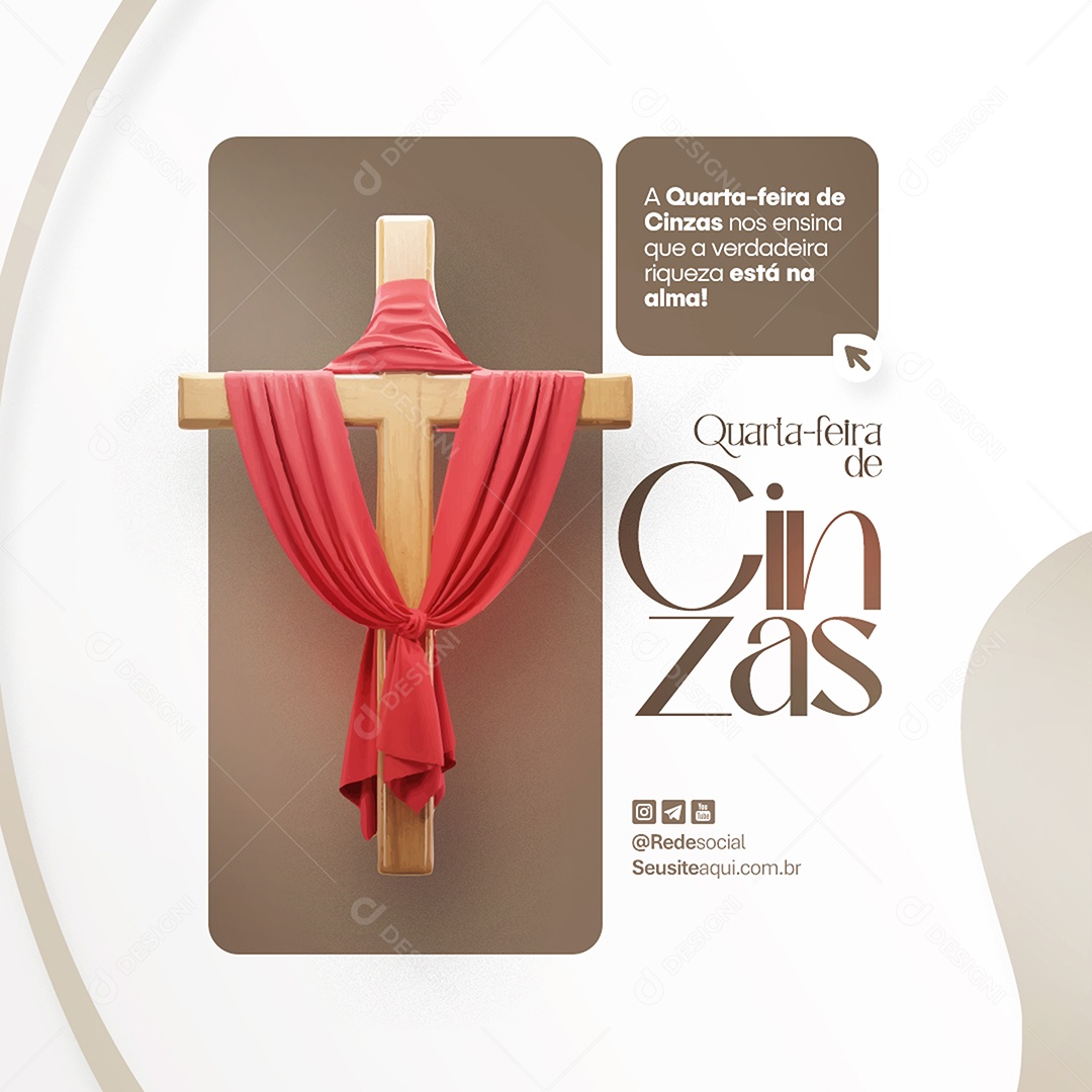 Feed Quarta Feira de Cinzas Social Media PSD Editável