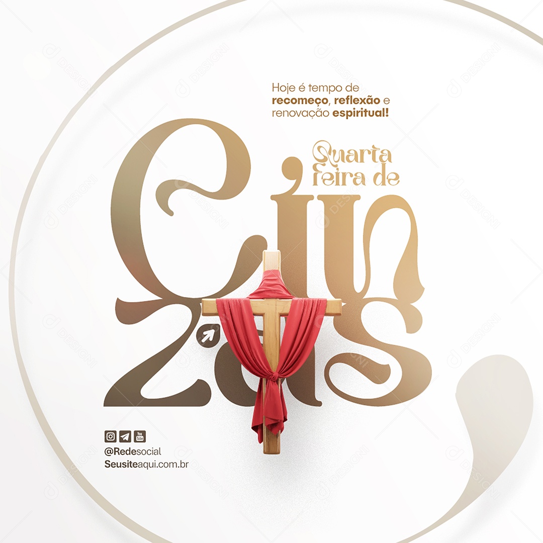 Feed Quarta Feira de Cinzas Tempo de Recomeço Social Media PSD Editável