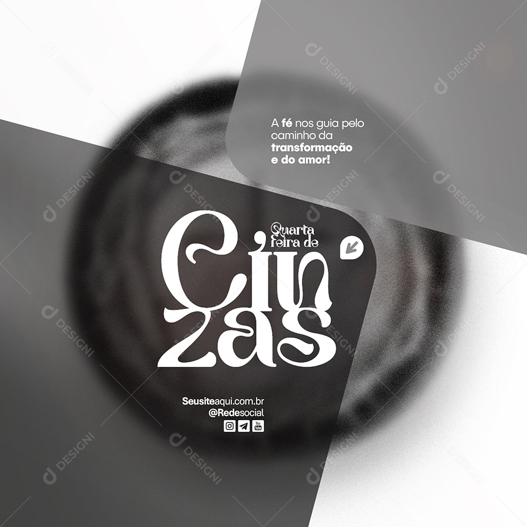 Feed Quarta Feira de Cinzas Social Media PSD Editável